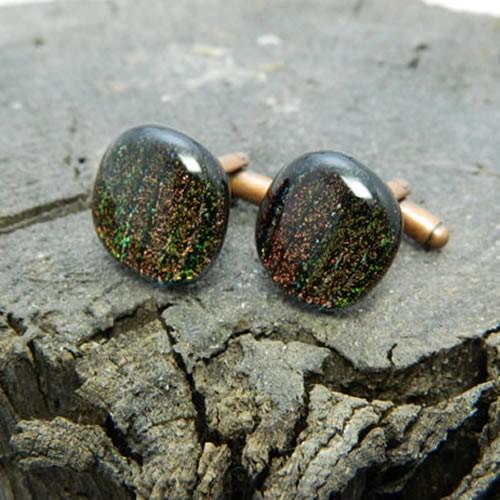 カフス カフスボタン ガラス オリジナル 手作り Apple shower カフリンクス |  | 01