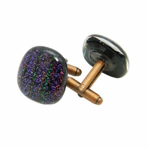 カフス カフスボタン ガラス オリジナル 手作り Purple Hearts カフリンクス |  | 03