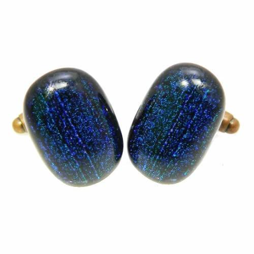 カフス カフスボタン ガラス オリジナル 手作り Blue falls 青い滝 カフリンクス |  | 02