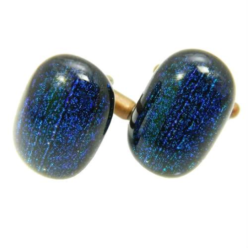 カフス カフスボタン ガラス オリジナル 手作り Blue falls 青い滝 カフリンクス |  | 03