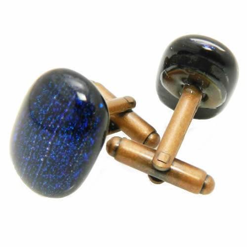 カフス カフスボタン ガラス オリジナル 手作り Blue falls 青い滝 カフリンクス |  | 04