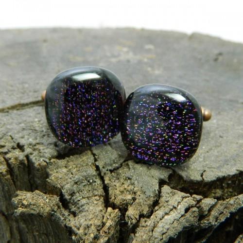 カフス カフスボタン ガラス オリジナル 手作り Disco Purple ディスコパープル カフリンクス |  | 01