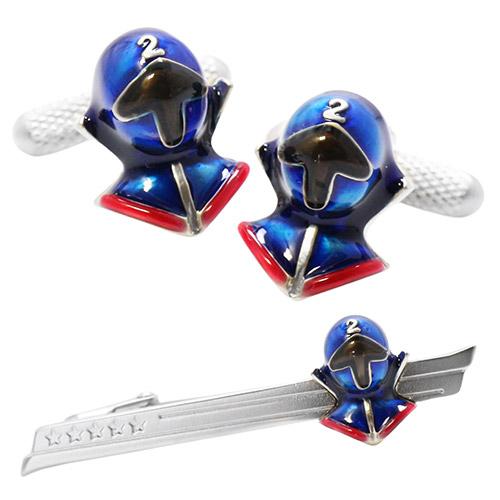 秘密戦隊ゴレンジャー×SWANK アオレンジャー カフス ネクタイピン