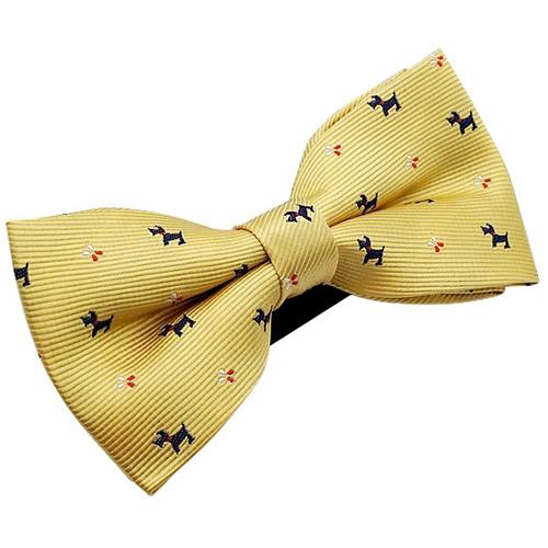 子供用 蝶ネクタイ ドッグ 犬 イエロー ボウタイ 簡易装着 簡単 発表会 入園式 入学式 |  | 02