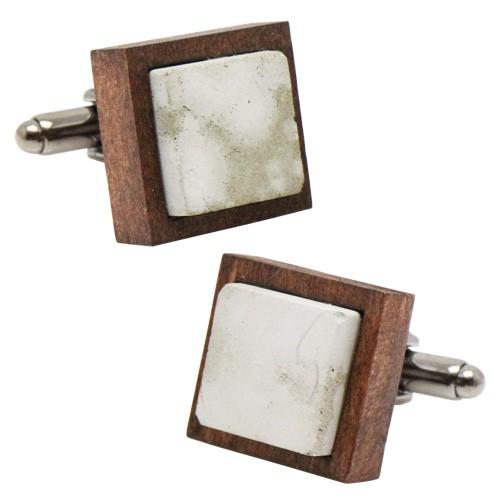 カフス カフスボタン オリジナル 手作り コーシ ウォルナット セメントタイル カフリンクス |  | 01