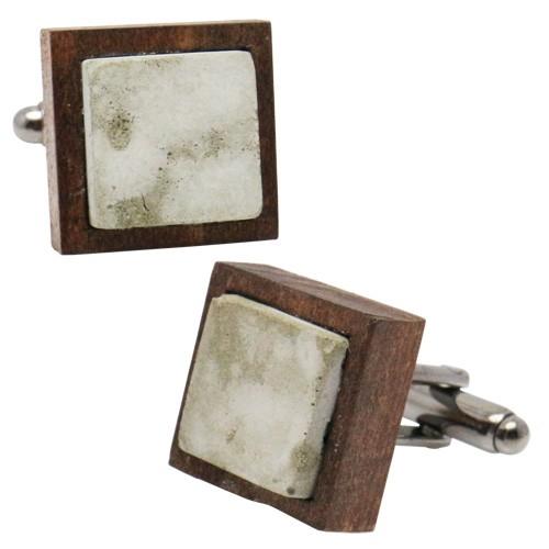 カフス カフスボタン オリジナル 手作り コーシ ウォルナット セメントタイル カフリンクス |  | 02
