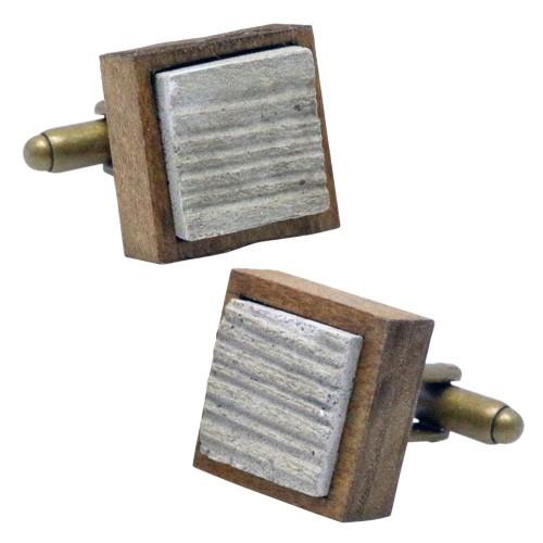 カフス カフスボタン オリジナル 手作り コーシ オリーブ セメントシダー カフリンクス |  | 01