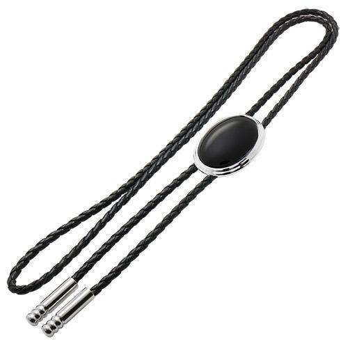 オニキス ブラックカルセドニー ストーン ループタイ SWANK 日本製 ネックレス ポーラータイ ポロタイ ボロタイ |  | 02