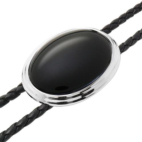 オニキス ブラックカルセドニー ストーン ループタイ SWANK 日本製 ネックレス ポーラータイ ポロタイ ボロタイ |  | 03