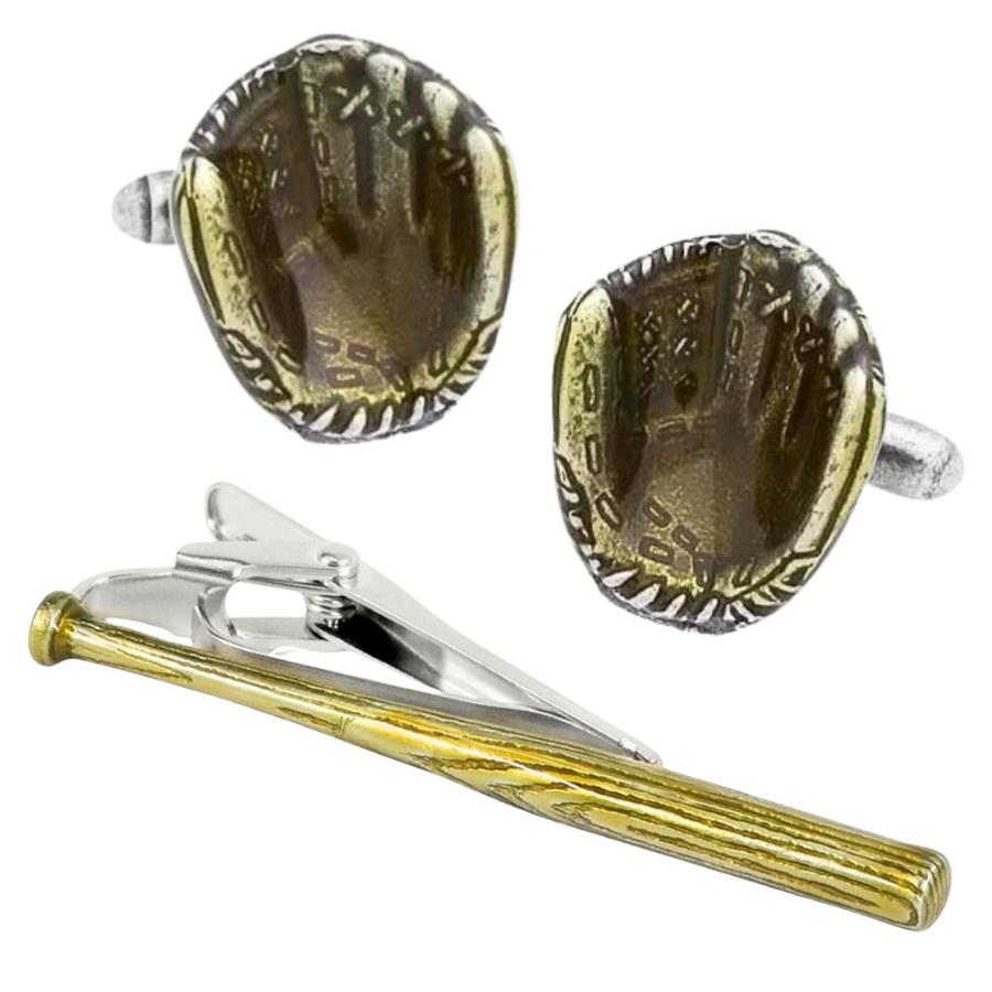 SWANK スワンク カフス ネクタイピン セット 野球 グローブ バット カフスボタン カフリンクス タイバー タイクリップ |  | 01