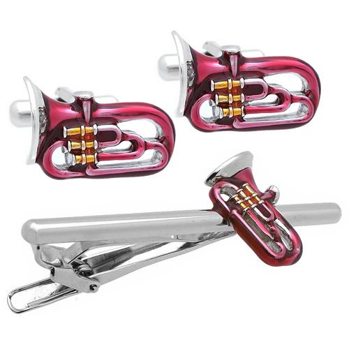 SWANK スワンク カフス ネクタイピン セット チューバ ワインレッド カフスボタン カフリンクス タイバー タイクリップ |  | 05