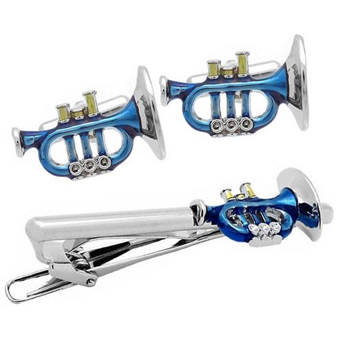 SWANK スワンク カフス ネクタイピン セット トランペット ブルー カフスボタン カフリンクス タイバー タイクリップ |  | 05