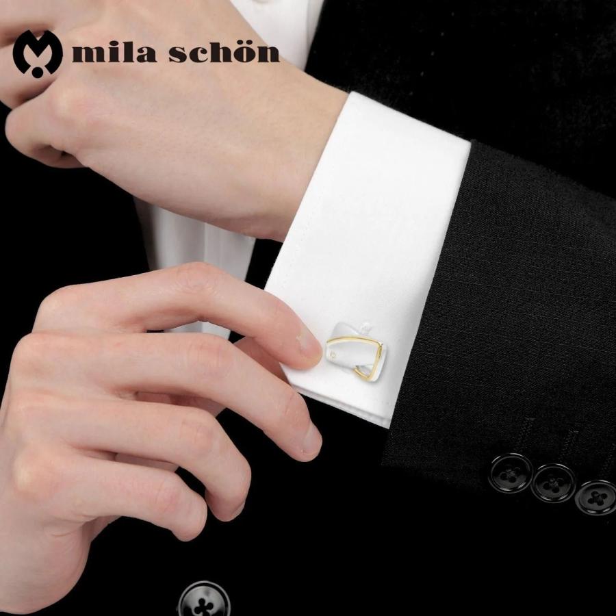 ミラ ショーン カフス ゴールドライン カフスボタン カフリンクス mila schon メンズアクセサリー |  | 04