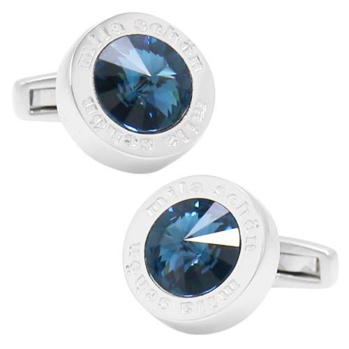 ミラ ショーン カフス ブルー クリスタルガラス カフスボタン カフリンクス mila schon メンズアクセサリー |  | 01