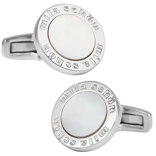 ミラ ショーン カフスボタン ネクタイピン セット ラウンド シェル 白蝶貝 カフス タイバー mila schon |  | 02