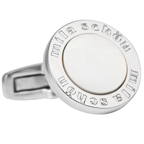 ミラ ショーン カフスボタン ネクタイピン セット ラウンド シェル 白蝶貝 カフス タイバー mila schon |  | 03