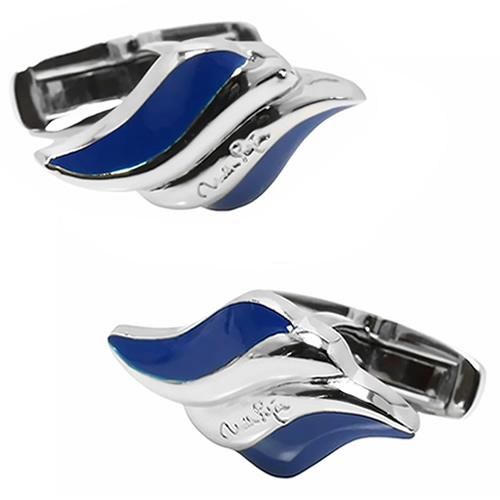 ミラ ショーン カフス カフスボタン ブルー ウェーブ カフリンクス mila schon メンズアクセサリー |  | 01