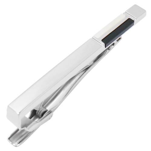 ミラ ショーン ネクタイピン オニキス 白蝶貝 タイクリップ タイバー