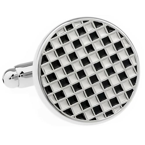 カフスボタン チェック サークル ブラック カフス カフリンクス |  | 02