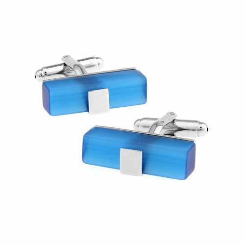 カフスボタン ブルー ストーン バー カフス カフリンクス |  | 01