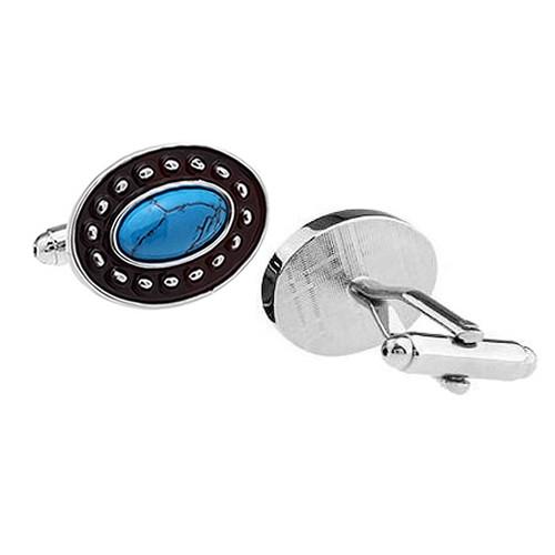 カフスボタン ターコイズ オーバル カフス カフリンクス |  | 02