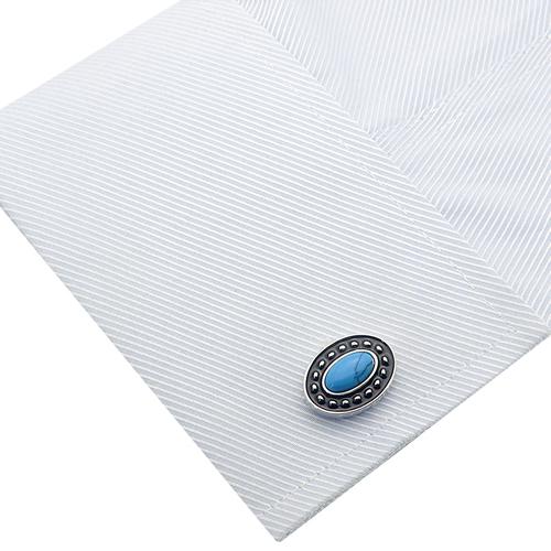 カフスボタン ターコイズ オーバル カフス カフリンクス |  | 04