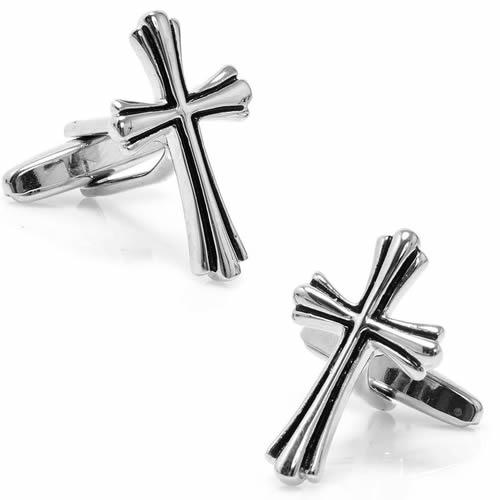 カフスボタン クロス クラシック シルバー カフス カフリンクス |  | 01