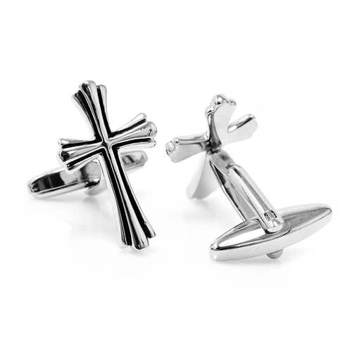 カフスボタン クロス クラシック シルバー カフス カフリンクス |  | 03