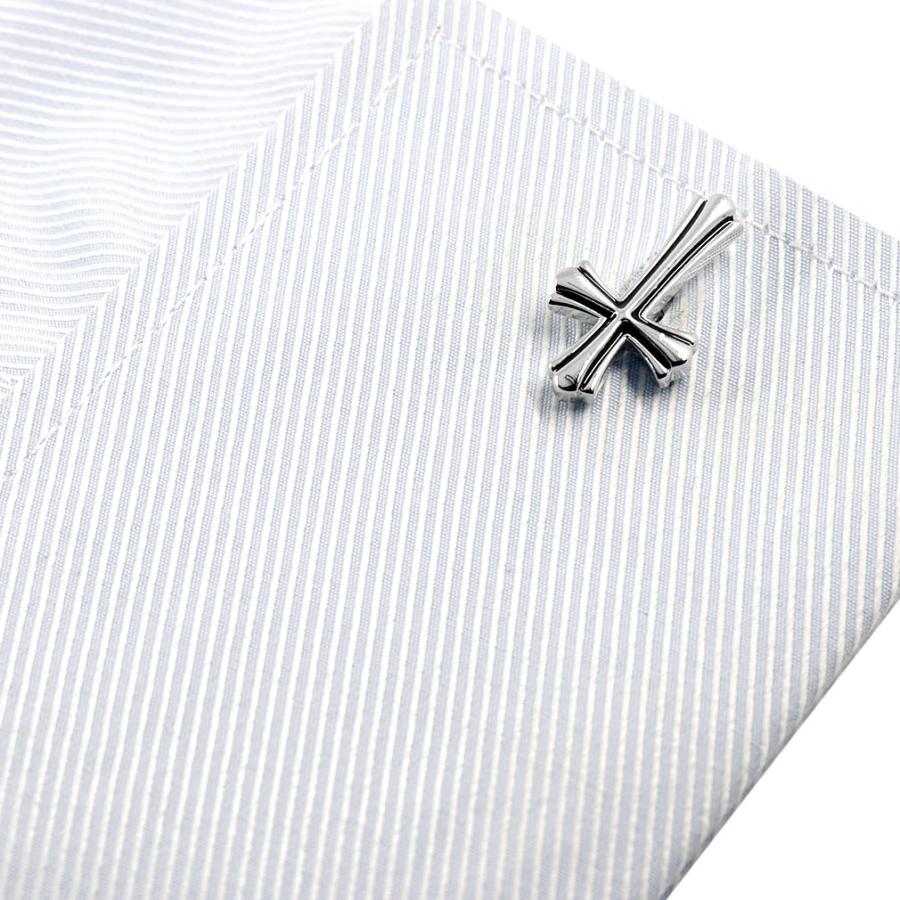 カフスボタン クロス クラシック シルバー カフス カフリンクス |  | 04