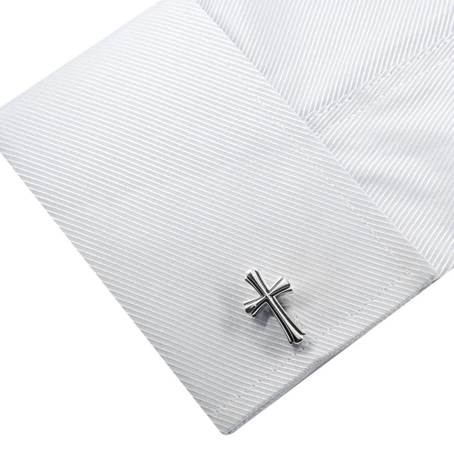 カフスボタン クロス クラシック シルバー カフス カフリンクス |  | 05