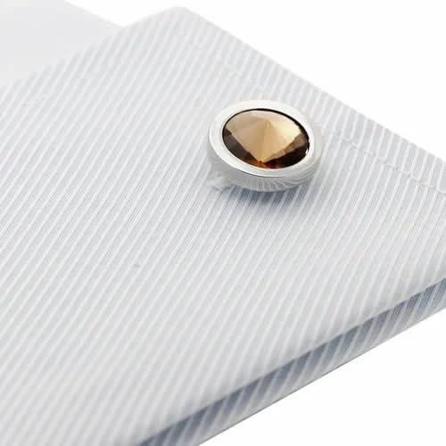 カフスボタン トパーズ ラウンド クリスタル カフス カフリンクス |  | 03