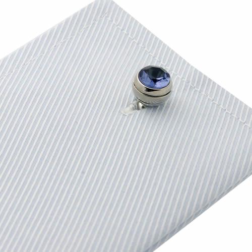 カフスボタン スフィア アクアマリン ブルー クリスタル カフス