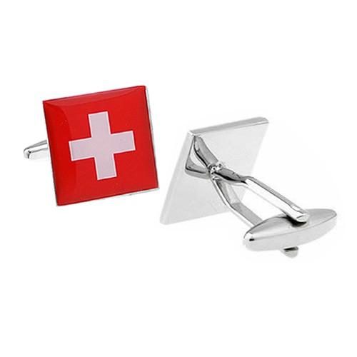 カフスボタン スイス 国旗 カフス カフリンクス |  | 02