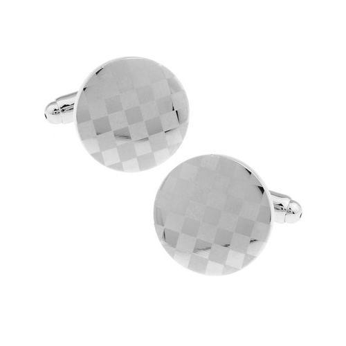 カフスボタン シルバー チェック ラウンド カフス カフリンクス |  | 02