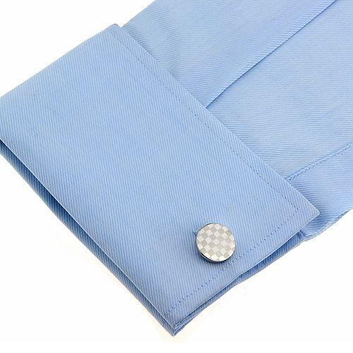 カフスボタン シルバー チェック ラウンド カフス カフリンクス |  | 04