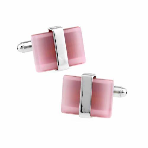 カフスボタン レクタングル ピンクストーン カフス カフリンクス |  | 01