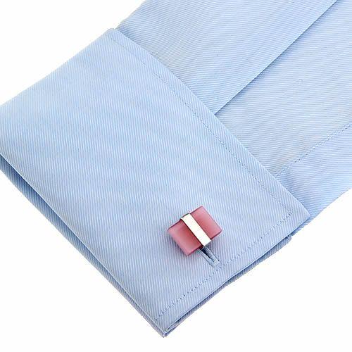 カフスボタン レクタングル ピンクストーン カフス カフリンクス |  | 03