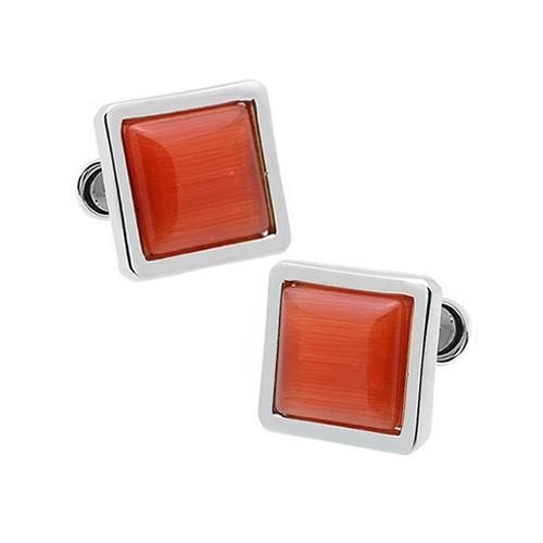 カフスボタン レッド キャッツアイ シンプル カフス カフリンクス |  | 01