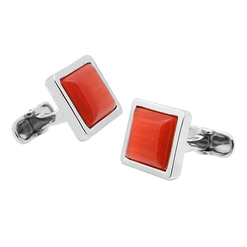 カフスボタン レッド キャッツアイ シンプル カフス カフリンクス |  | 02