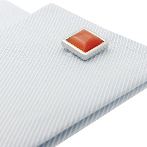 カフスボタン レッド キャッツアイ シンプル カフス カフリンクス |  | 04