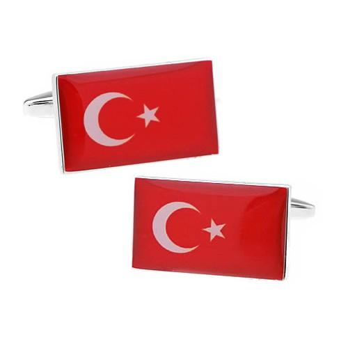 カフスボタン トルコ 国旗 カフス カフリンクス メンズアクセサリー 品多く
