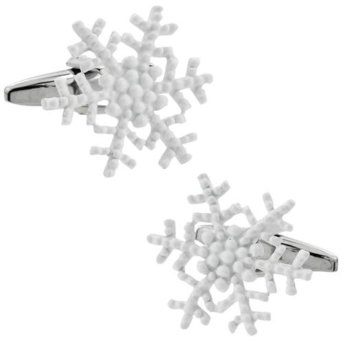 カフスボタン ホワイト スノーフレイク 雪の結晶 カフス カフリンクス メンズアクセサリー |  | 01