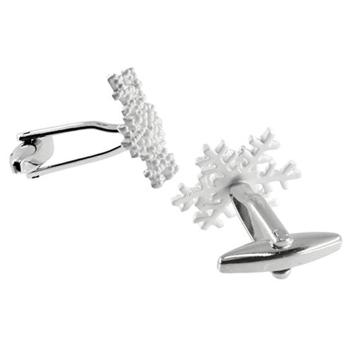 カフスボタン ホワイト スノーフレイク 雪の結晶 カフス カフリンクス メンズアクセサリー |  | 03
