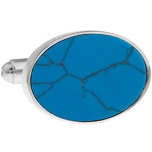 カフスボタン ターコイズ シンプルオーバル カフス カフリンクス メンズアクセサリー |  | 01