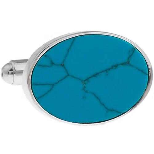 カフスボタン ターコイズ シンプルオーバル カフス カフリンクス メンズアクセサリー |  | 02