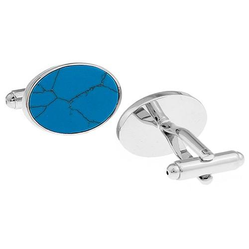 カフスボタン ターコイズ シンプルオーバル カフス カフリンクス メンズアクセサリー |  | 03