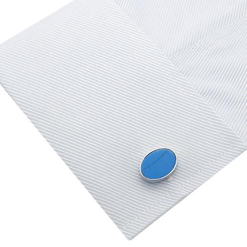 カフスボタン ターコイズ シンプルオーバル カフス カフリンクス メンズアクセサリー |  | 05