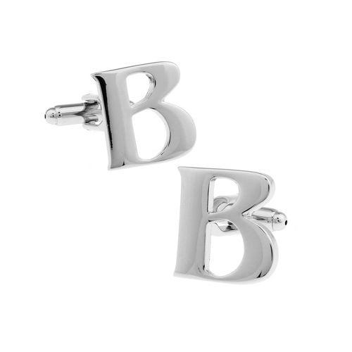カフスボタン イニシャル アルファベット B カフス バラ売り 片方 0.5ペア カフリンクス メンズアクセサリー |  | 01