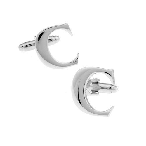 カフスボタン イニシャル アルファベット C カフス バラ売り 片方 0.5ペア カフリンクス メンズアクセサリー |  | 01