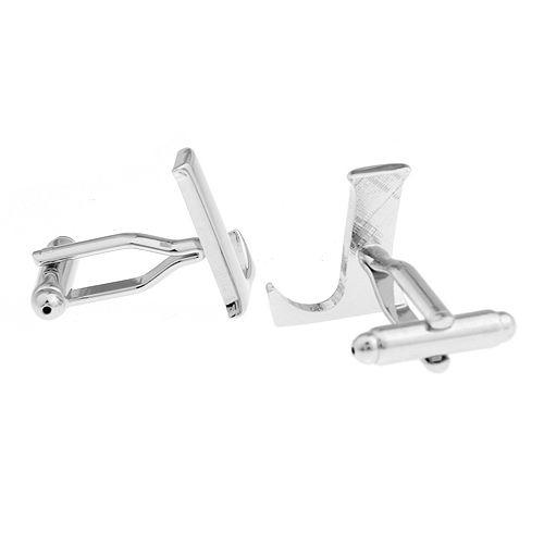 カフスボタン イニシャル アルファベット L カフス バラ売り 片方 0.5ペア カフリンクス メンズアクセサリー |  | 02